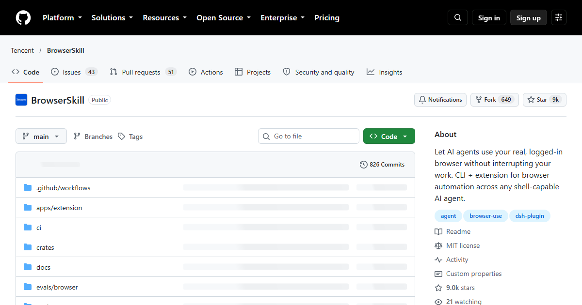Screenshot of the BrowserSkill official website