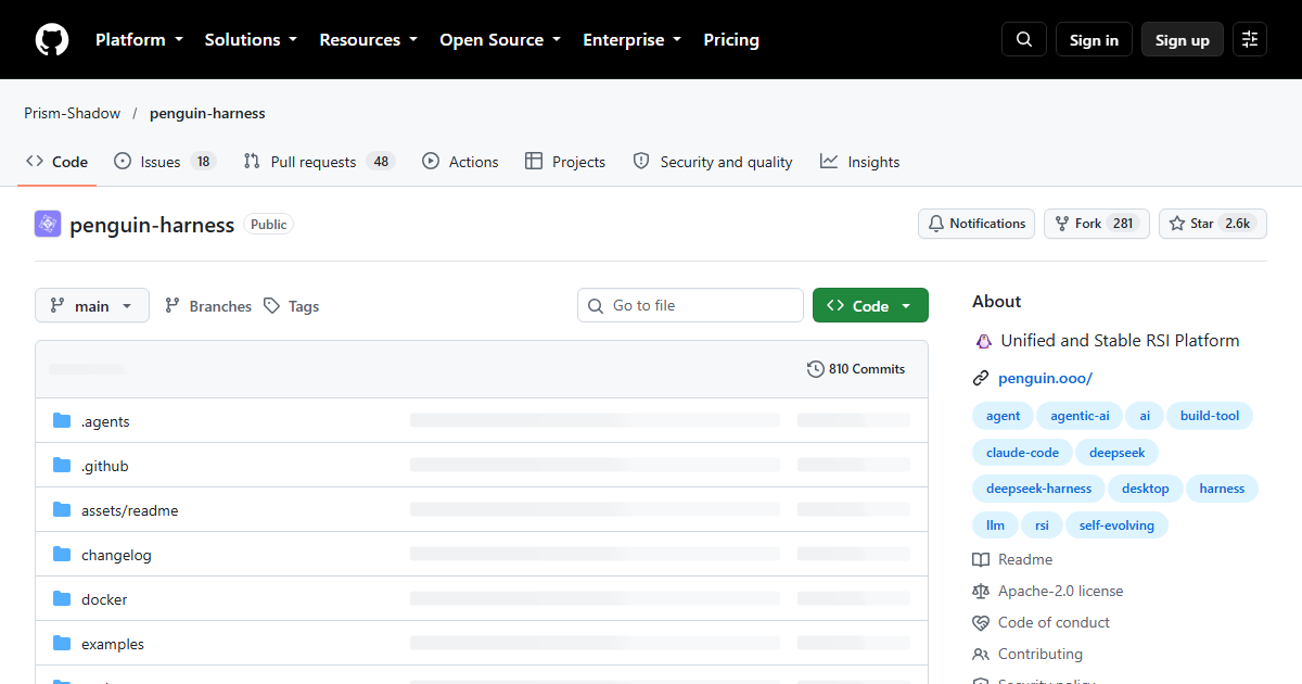Screenshot of the PenguinHarness official website